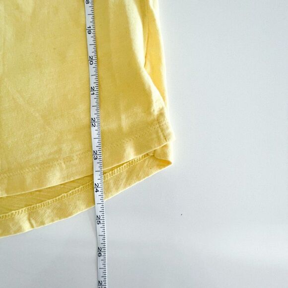 Talbots Short Sleeve Yellow T-Shirt White Embroidery Women's L Short Sleeved Top - Picture 6 of 7